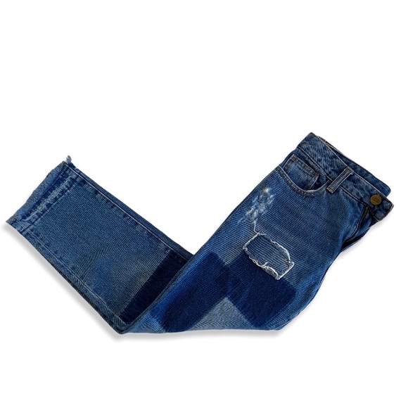 MO & Co. Distressed Denim Capris Blue Size 25 - Picture 2 of 12